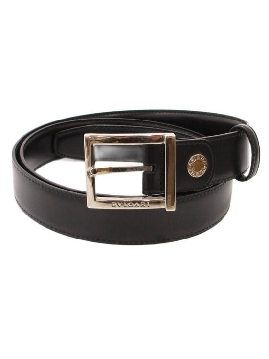 Bvlgari Belt Smooth Leather Square Buckle Logo 110 44 Black main image 9